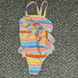 Cat & Jack Multicolor Striped Kids Swim One Piece